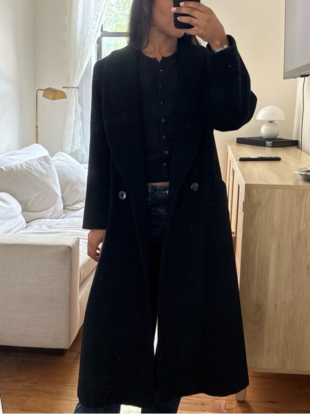 Classic Black Long Women's Coat